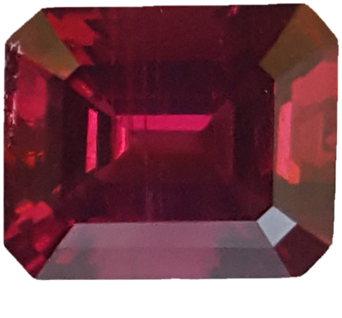 9.1x7.6mm Emerald Cut Rubellite
