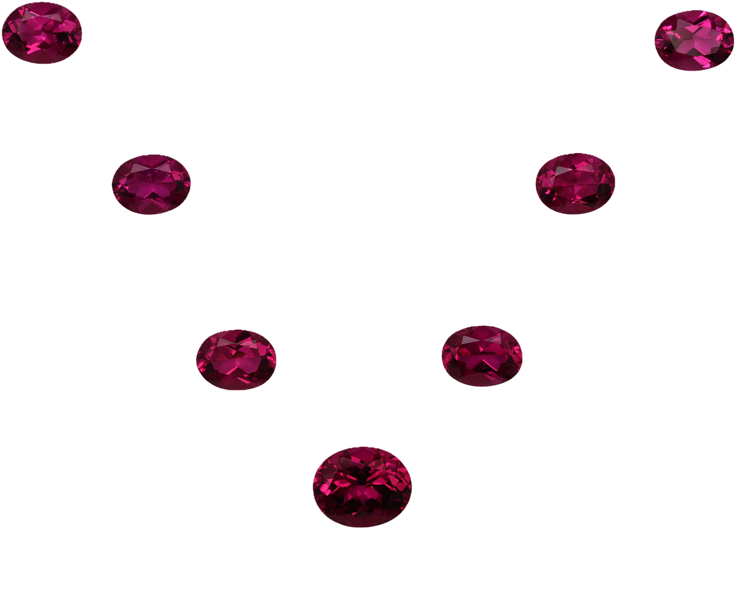 11x9mm Oval Fuchsia Color Rubellite Suite