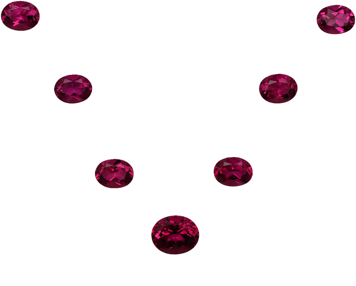 11x9mm Oval Fuchsia Color Rubellite Suite