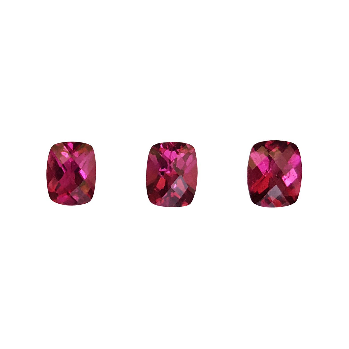 6.34ct Cushion Fuchsia Color Rubellite Set