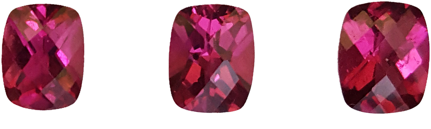 6.34ct Cushion Fuchsia Color Rubellite Set