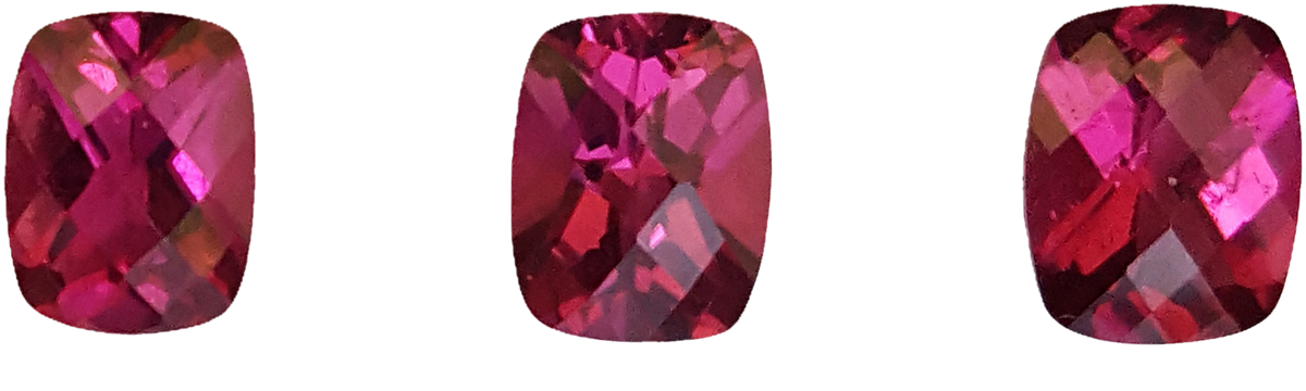 6.34ct Cushion Fuchsia Color Rubellite Set