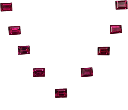 8x6mm Baguette Fuchsia Color Rubellite Suite