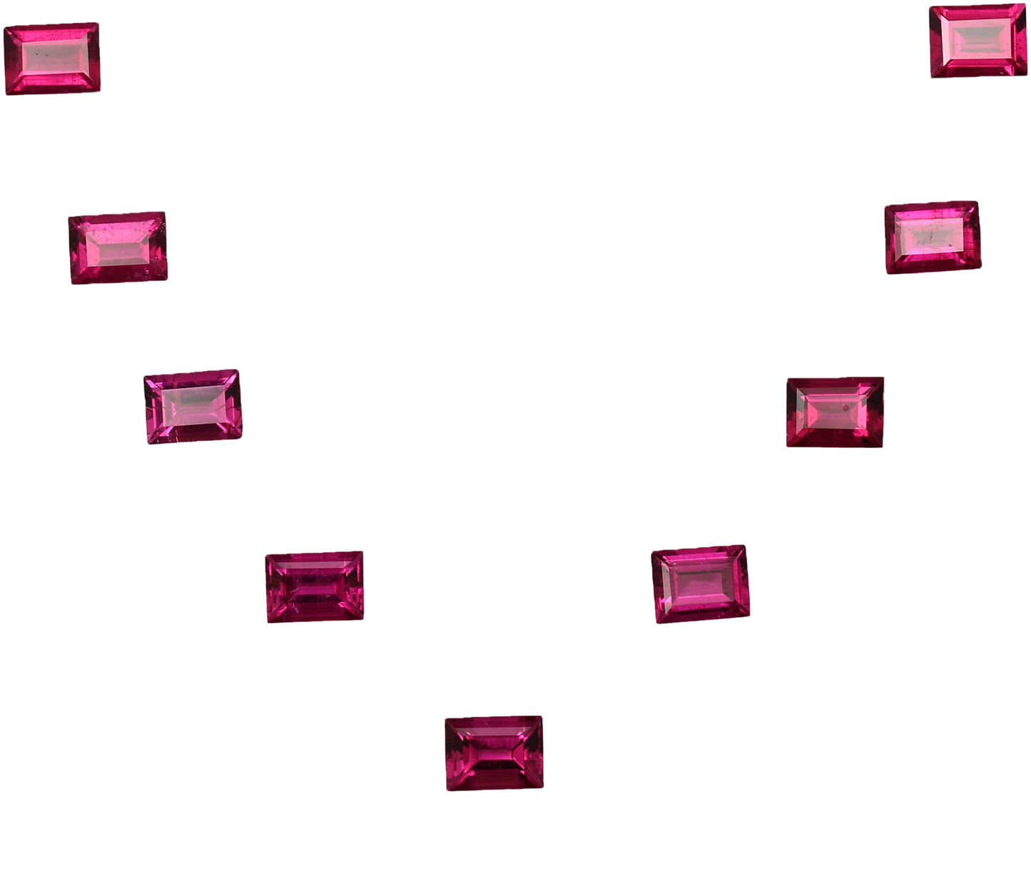 8x6mm Baguette Fuchsia Color Rubellite Suite