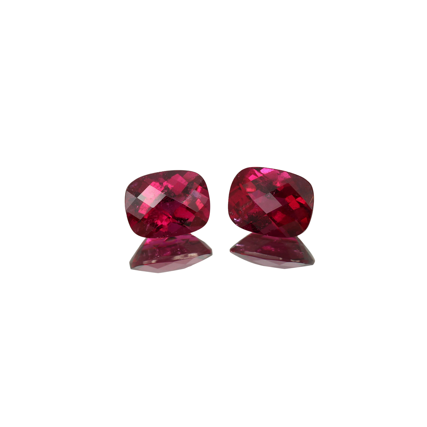 9x7mm Cushion Rubellite Pair