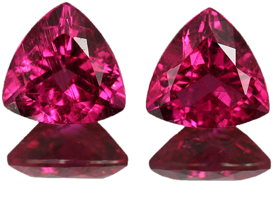 7mm Trillion Rubellite Pair