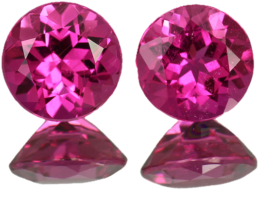 7mm Round Rubellite Pair