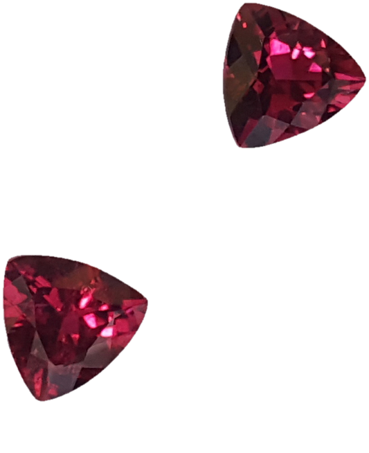 7mm Trillion Rubellite Pair