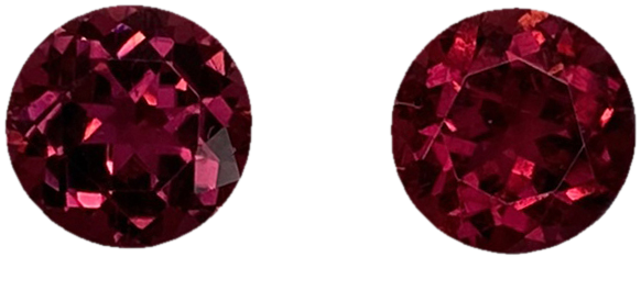 8mm Round Reddish Color Rubellite Pair