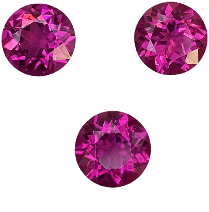 7mm Round Fuchsia Color Rubellite