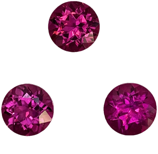 7mm Round Fuchsia Color Rubellite