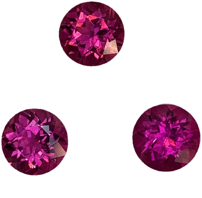 7mm Round Fuchsia Color Rubellite