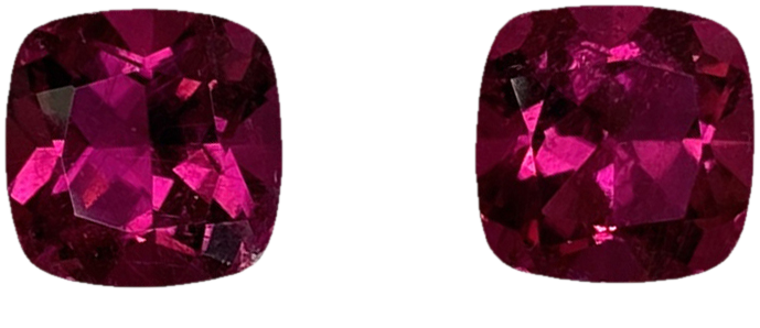 8mm Cushion Fuchsia Color Rubellite Pair