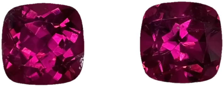 8mm Cushion Fuchsia Color Rubellite Pair