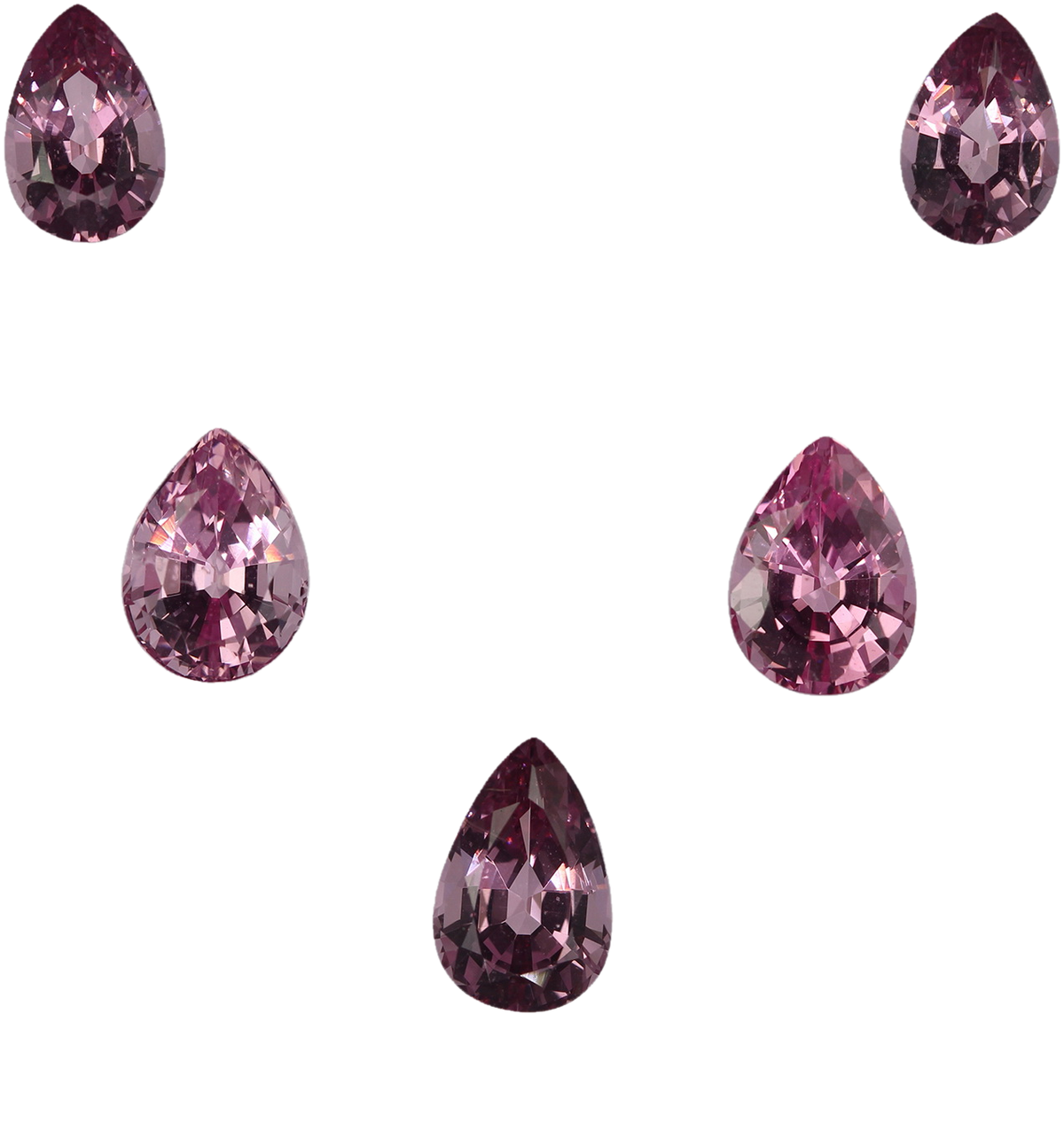 3.82ct Pear Shape Medium Pink Spinel Suite