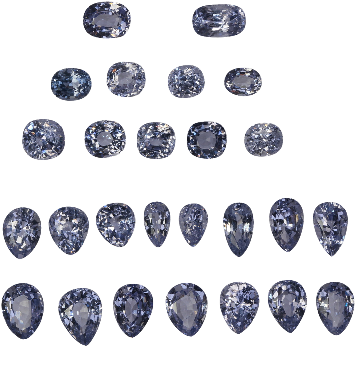 Mixed Shape Light Violet Spinel