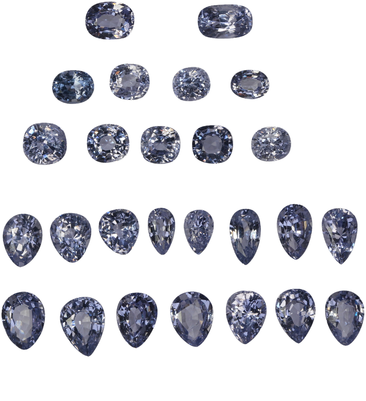Mixed Shape Light Violet Spinel