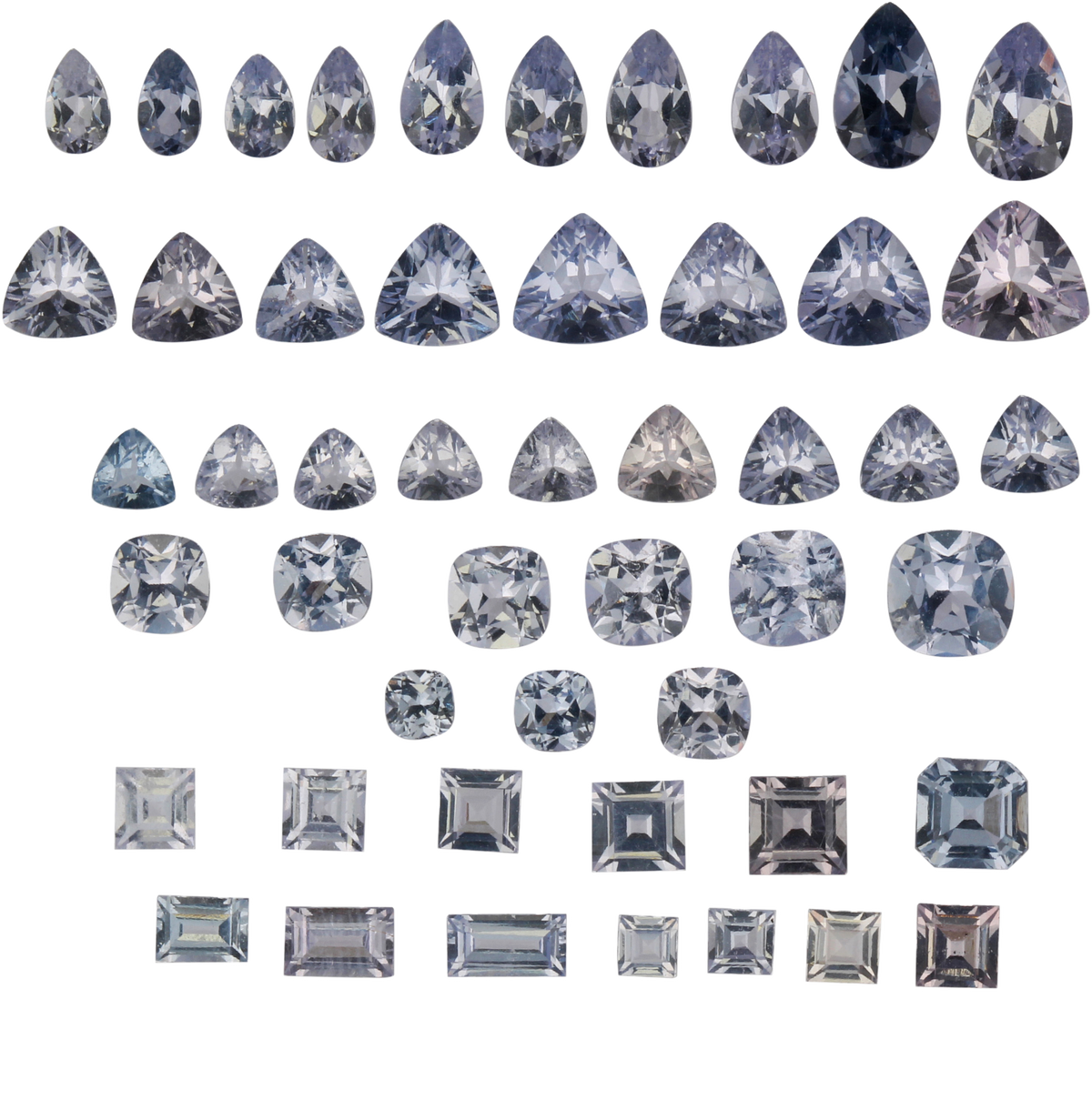 Mixed Shape Light Violet Spinel