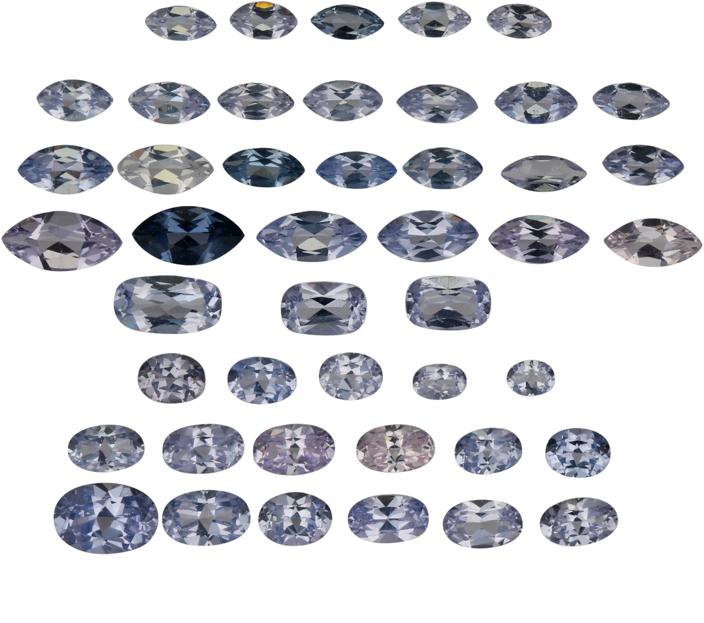 Mixed Shape Light Violet Spinel