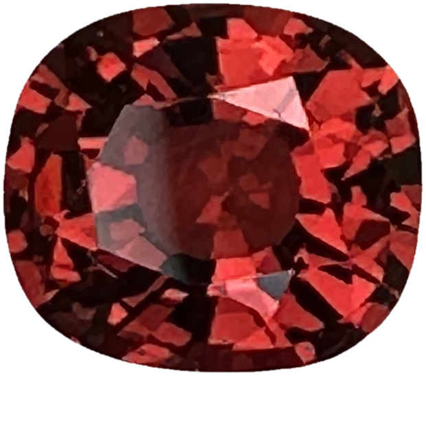 1.3ct Cushion Red-Orange Spinel