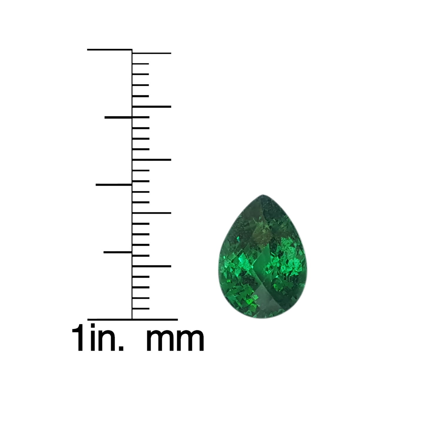 4.34ct Pear Shape Bright Green Tsavorite
