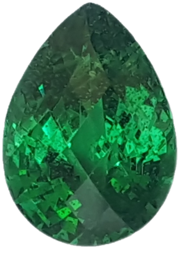 4.34ct Pear Shape Bright Green Tsavorite