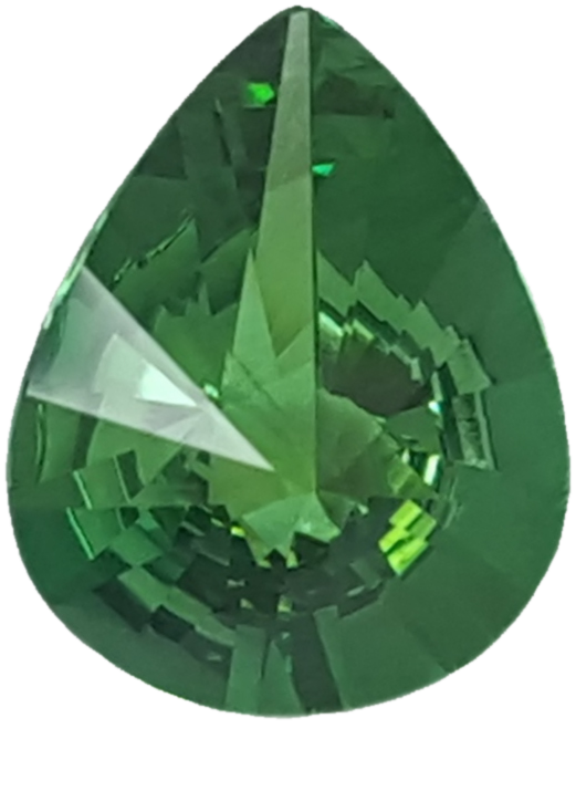 4.11ct Pear Shape Fine Intense Green Tsavorite