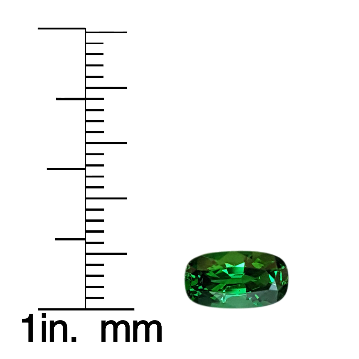 1.47ct Cushion Fine Intense Green Tsavorite