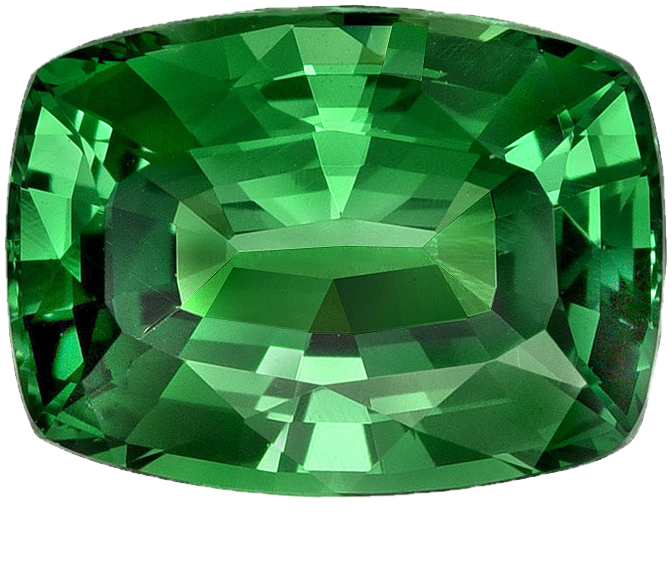1.96ct Cushion Fine Intense Green Tsavorite