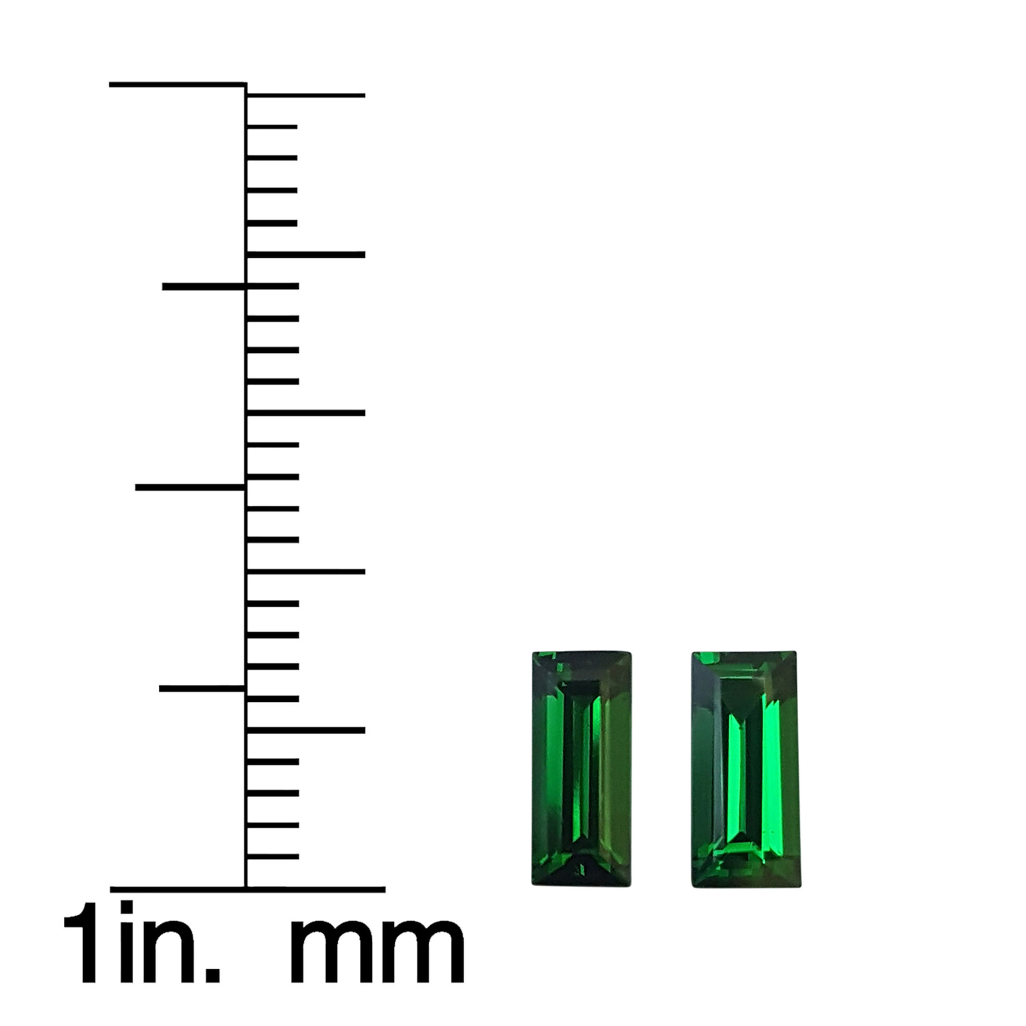 7.5x3.5mm Baguette Fine Intense Green Tsavorite Pair