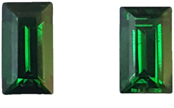 6.5x3.7mm Baguette Deep Saturated Green Tsavorite Pair