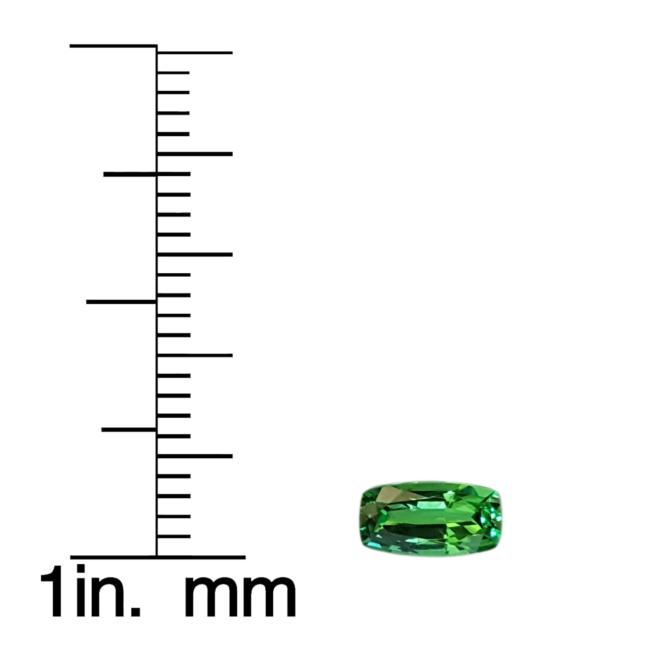7x3.8mm Cushion Bright Green Tsavorite