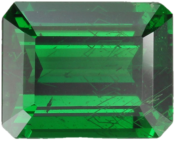 3.42ct Emerald Cut Fine Saturated Green Tsavorite