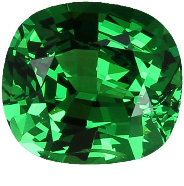 5.22ct Cushion Gem Quality - Fine Intense Green Tsavorite