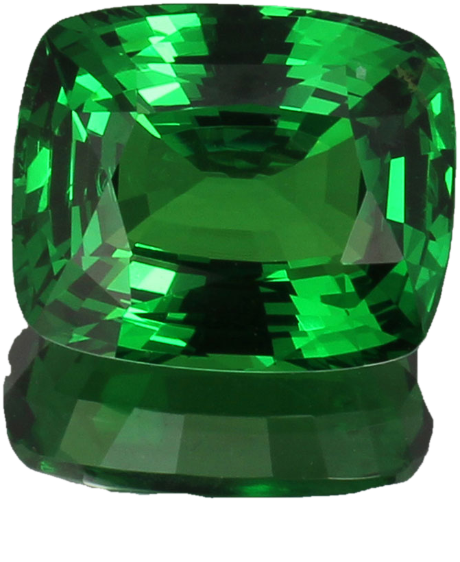 5.09ct Cushion Fine Intense Green Tsavorite