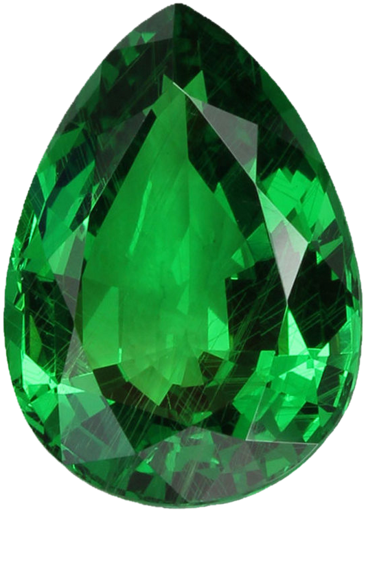 12.7x9mm Pear Shape Fine Intense Green Tsavorite