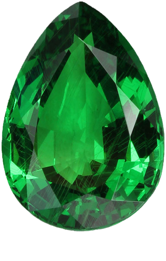 12.7x9mm Pear Shape Fine Intense Green Tsavorite