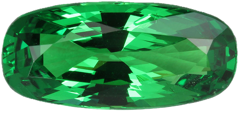 4.06ct Cushion Deep Minty Green Tsavorite