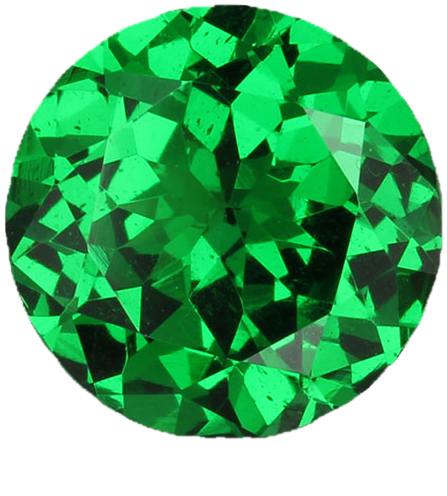 Round Fine Intense Green Tsavorite