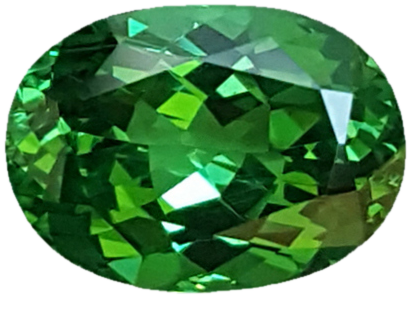4.23ct Oval Bright Yellowish Green Tsavorite