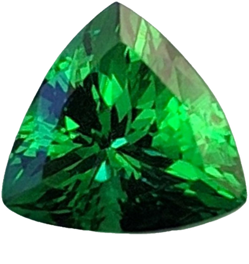 7mm Trillion Fine Intense Green Tsavorite