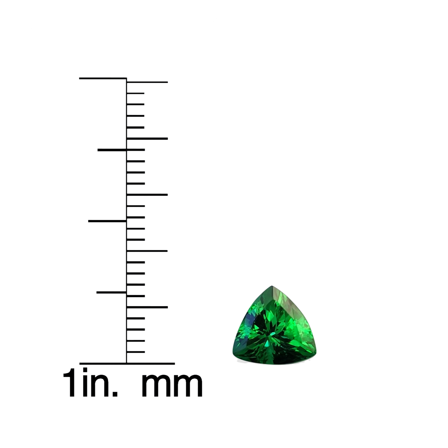 7mm Trillion Fine Intense Green Tsavorite