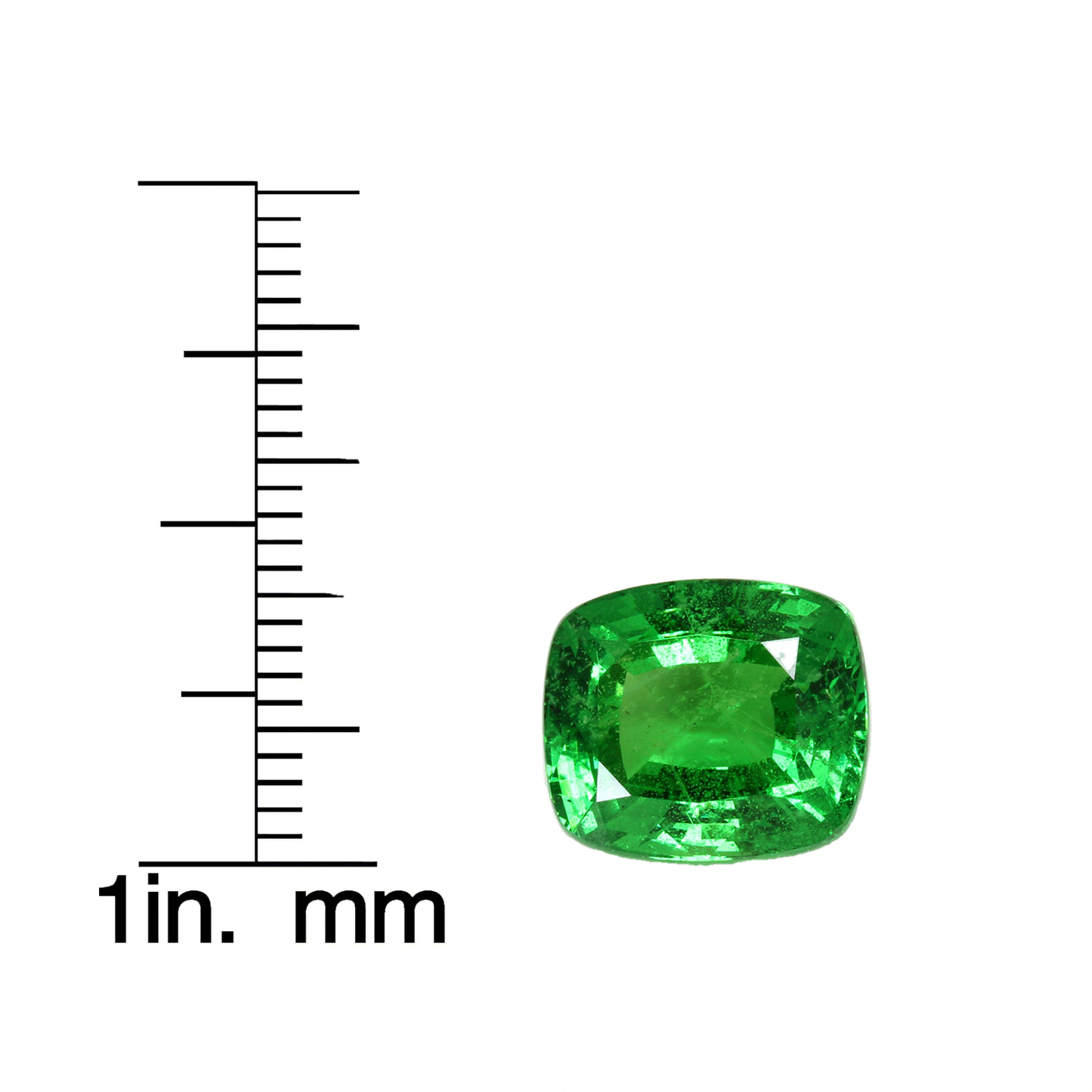 7.67ct Cushion Bright Yellowish Green Tsavorite