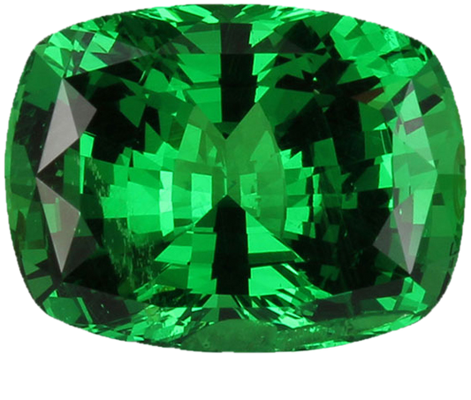 4.28ct Cushion Fine Intense Green Tsavorite