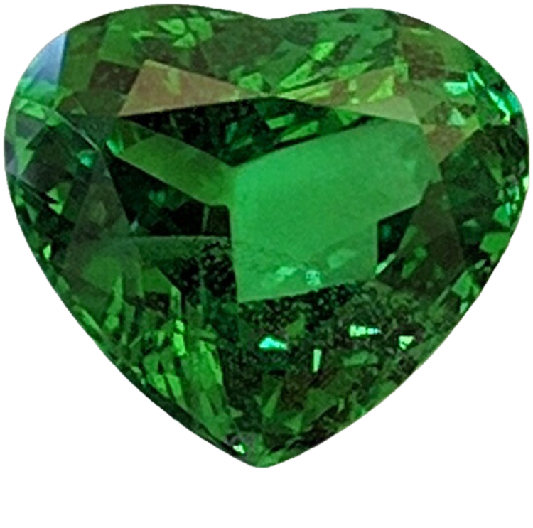 5.76ct Heart Shape Fine Intense Green Tsavorite