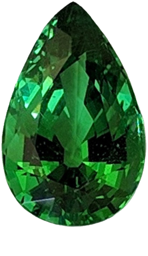 3.22ct Pear Shape Bright Green Tsavorite