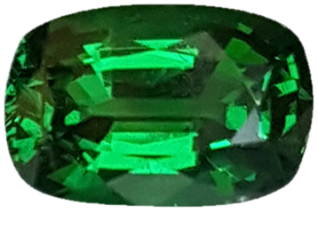 1.38ct Cushion Fine Intense Green Tsavorite