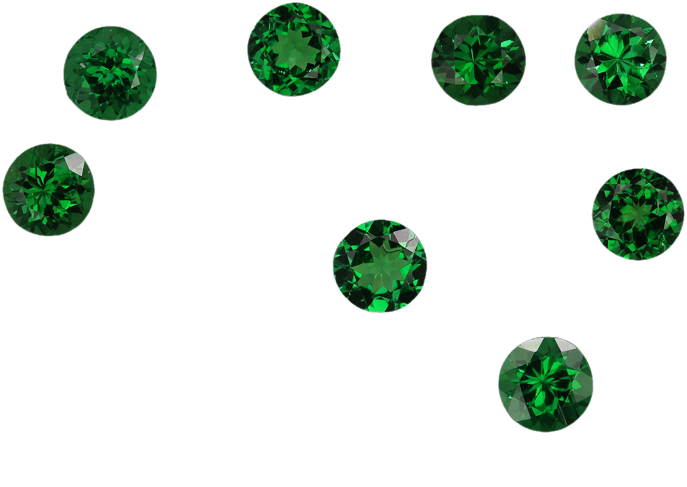 5mm Round Fine Intense Green Tsavorite