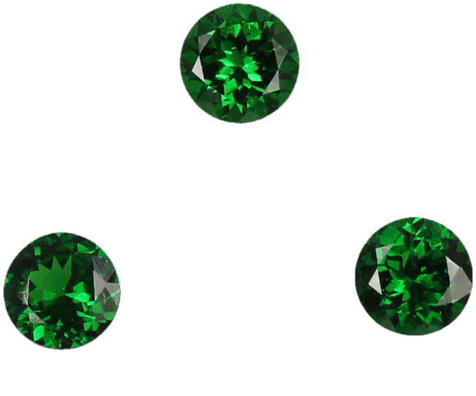 6mm Round Fine Intense Green Tsavorite
