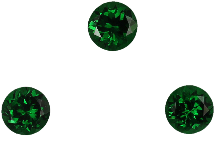 6.25mm Round Fine Intense Green Tsavorite Pair